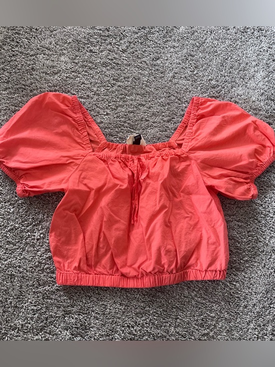 Universal Thread Tops - Universal Threads Coral/Orange Off-Shoulder Puff Sleeve Crop Top Womens Size XS